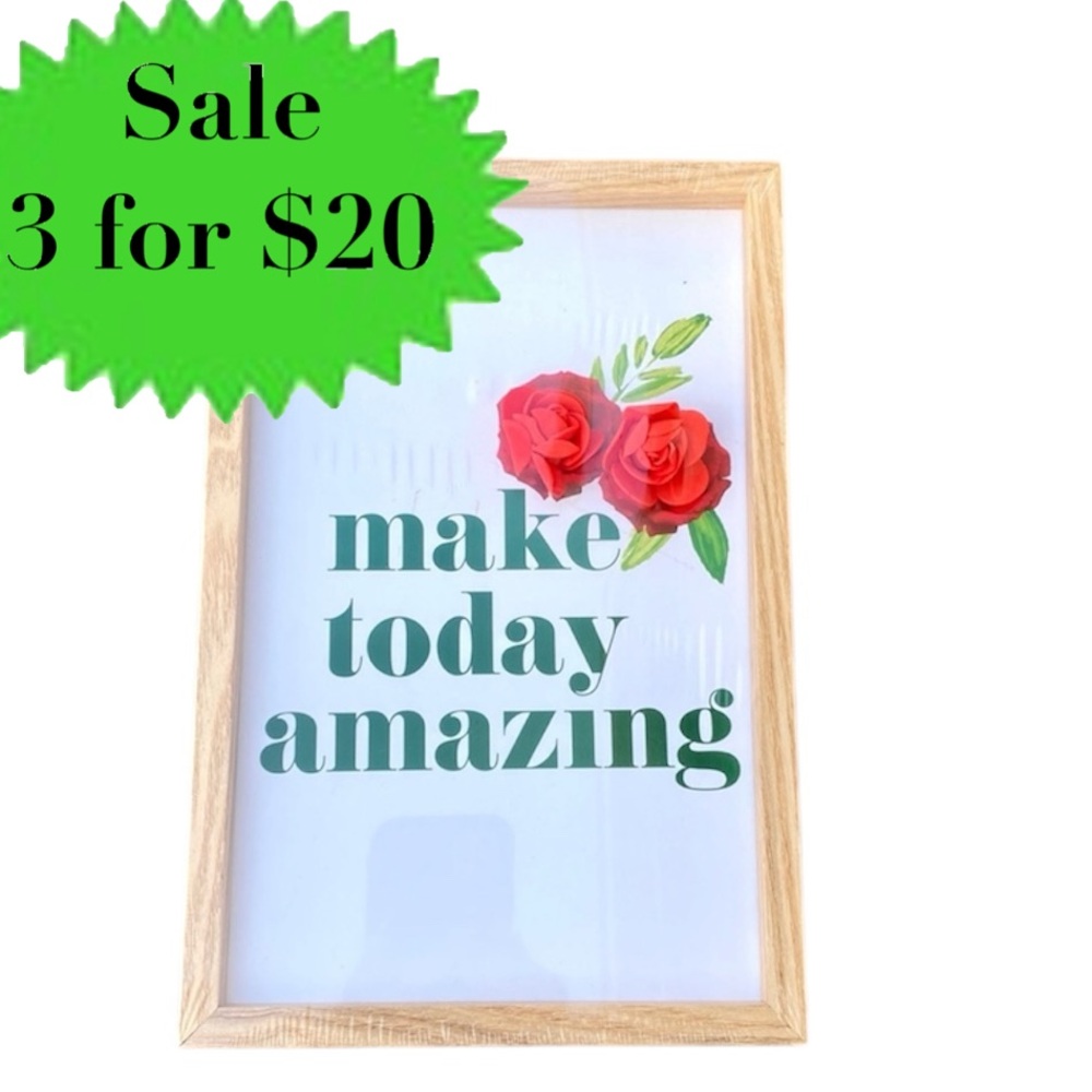 Francesca’s framed inspirational wall art home decor graphic image print flower